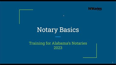 An Introduction To Notary Basics Training For Alabama Notaries Youtube