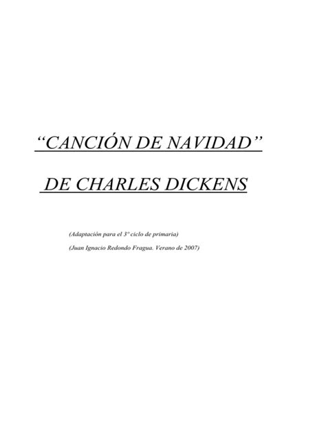 Canci N De Navidad De Charles Dickens