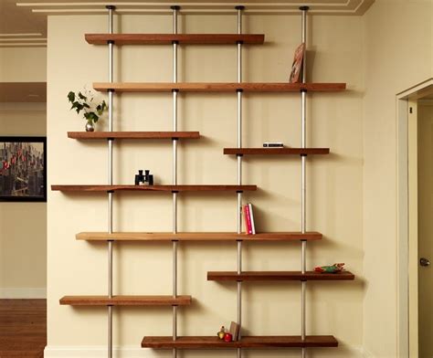 Hand Made Oak And Aluminum Adjustable Shelving Unit By Anand Gowda