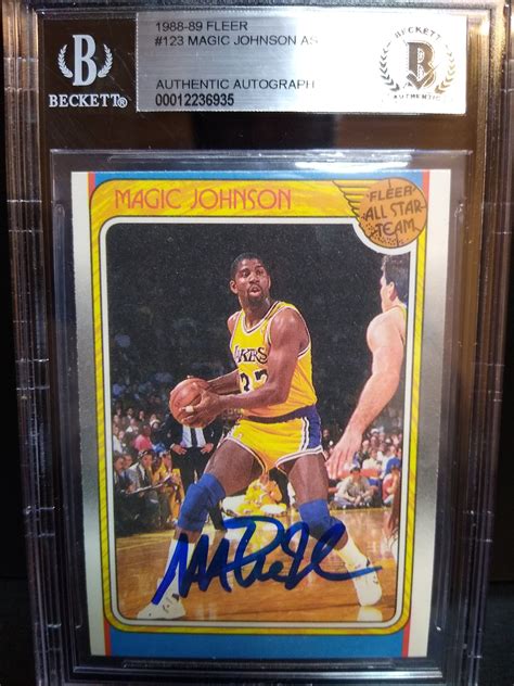 1988 89 Fleer Basketball All Star Magic Johnson BGS Authentic Etsy