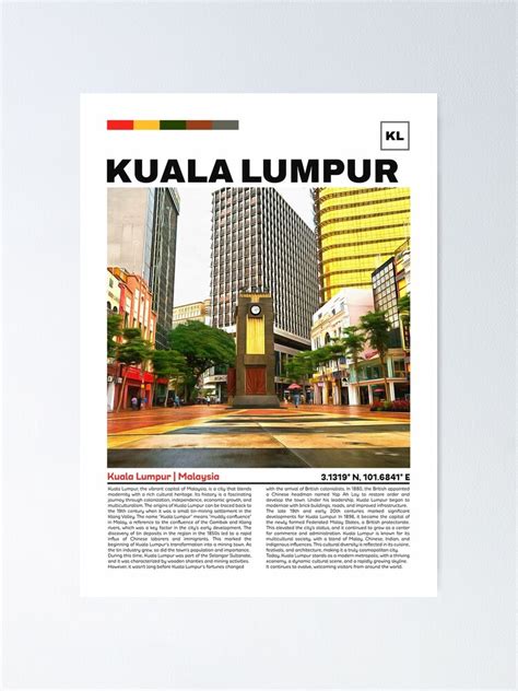 Kuala Lumpur Print Vintage Poster Kuala Lumpur Art Kuala Lumpur