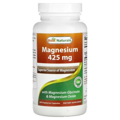 Best Naturals Magnesium 425 Mg 180 Vegetarian Capsules 180 Count Qfc