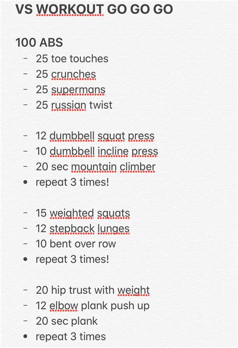 Victoria’s secret workout