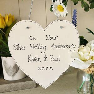 Personalised Silver Wedding Anniversary Gift Heart By Craft Heaven Designs