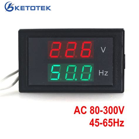 Ac 80 3000v 45 65hz 2 In 1 Digital Voltage Meter Frequency Counter Voltmeter Hertzhz Meter Red