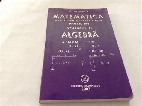 MATEMATICA MANUAL PENTRU CLASA A XII A 2 VOL M1 MIRCEA GANGA