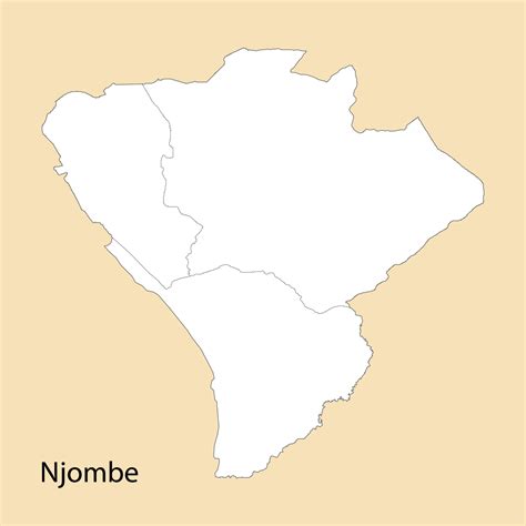 High Quality Map Of Njombe Is A Region Of Tanzania Vector Art