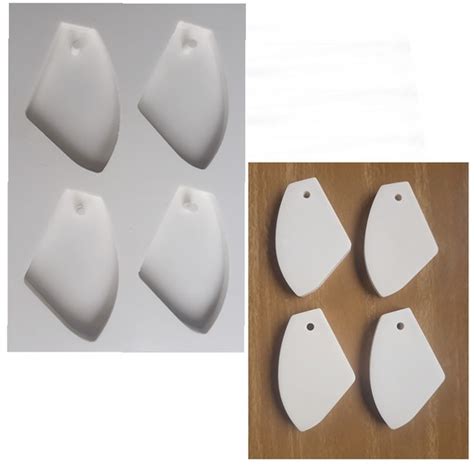 Molde De Silicone Resina Brincos Pingentes Artesanato Elo