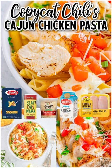 Copycat Chilis Cajun Chicken Pasta Butter With A Side Of Bread