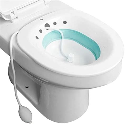 Upgrade Sitz Bath with Flusher, Over The Toilet Portable Bidet for Standard Toilet Avoid ...