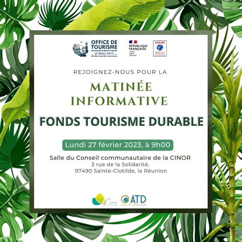 MATINEE INFORMATIVE Fonds Tourisme Durable CCI Chambre De