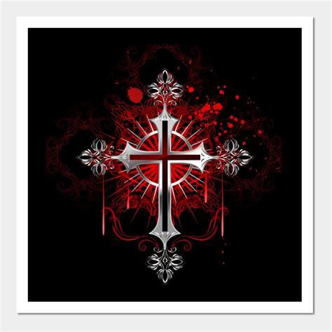 Gothic Cross Wall Art Print