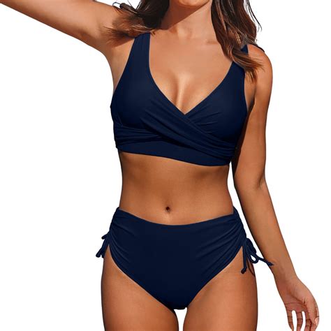 TOWED22 Women S High Waisted Bikini Sets Two Piece Color Block