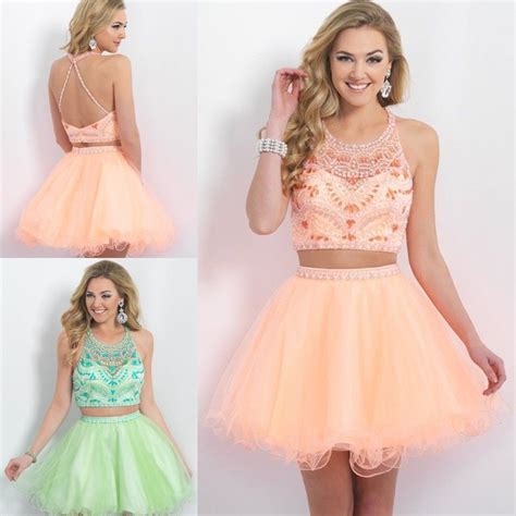 Two Pieces Short Graduation Dresses For Grade 8th High School Girls Prom Dress 2015 Sexy