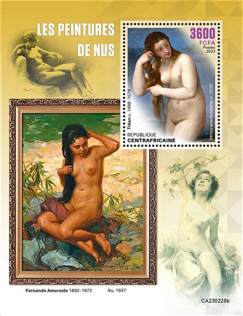 C A R Nude Paintings Perf Souv Sheet Mint Never Hinged