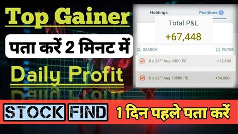 How To Find Stock For Intraday Trading Top Gainers Kaise Pta Kare