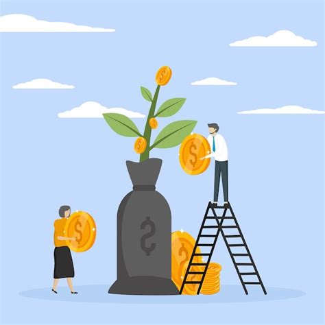 Premium Vector | Saving and money growing concept, financial gain or ...