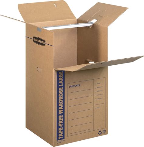 Bankers Box 7710501 SmoothMove Tape Free Wardrobe Boxes Large 24 38L