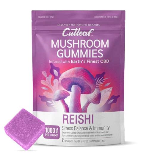 Reishi 1000mg Mushroom Gummies Cutleaf