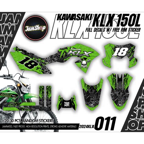 KLX 150L Full Decals W FREE RIM STICKER Kawasaki Limited Edition