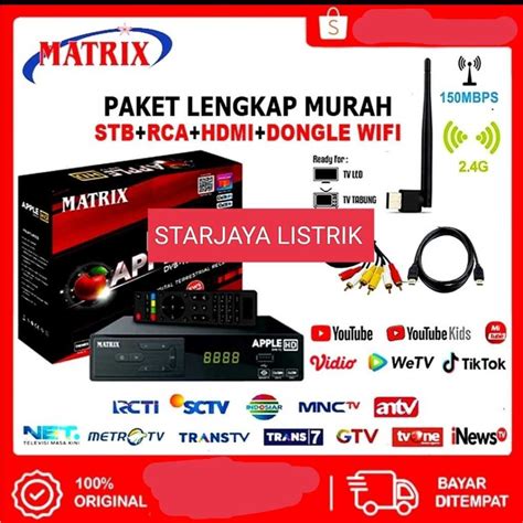 Jual Set Top Box Tv Digital Matrix DVB T2 APPLE RED HD EWS SET TOP BOX