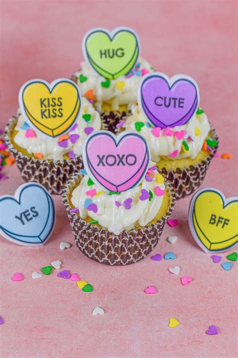 Conversation Heart Cupcake Toppers Valentine Cupcake Rings For Cakes Cupcakes Sweets And Treats™