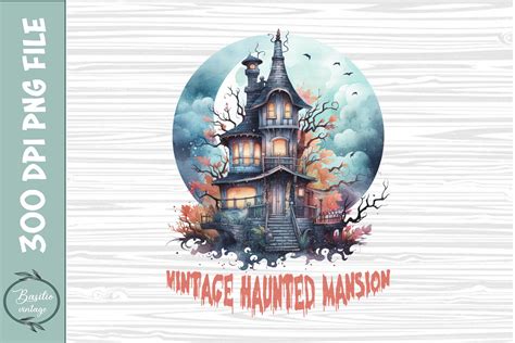 Vintage Haunted Mansion Graphic By Basilio Vintage Creative Fabrica