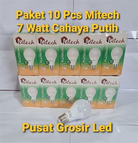 Jual Paket Hemat Pcs Lampu Led Mitech W Watt Sni Bergaransi