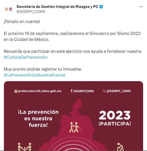 Simulacro Nacional Septiembre 2023 A Esta Hora Sonará La Alerta