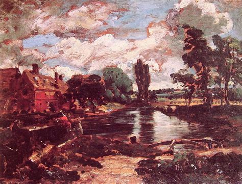 John Constable Flatford Mill From The Lock Landscape Art Oil