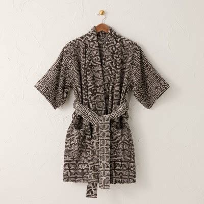 L Xl Ethel Robe Black White Opalhouse Designed With Jungalow