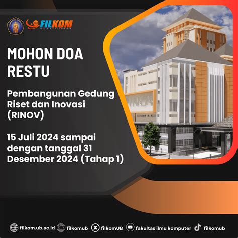 Pembangunan Gedung Riset Dan Inovasi Tahap I Filkom Fakultas Ilmu