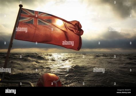 British flag ship yacht sea ocean trip travel journay Stock Photo - Alamy