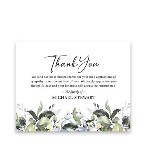 Funeral Thank You Cards Printed With Your Custom Message to send to ...