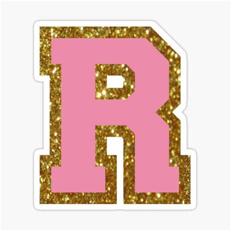 The Letter Person Made Up Of Gold Glitter Sticker On A White Background