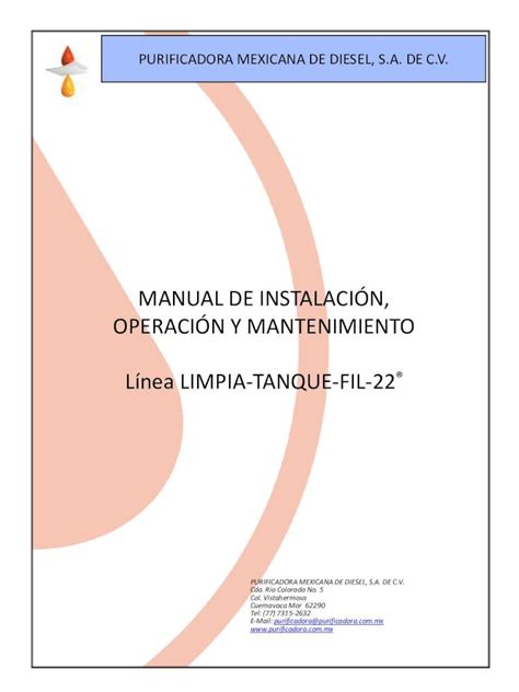 PDF MANUAL DE INSTALACIÓN OPERACIÓN Y MANTENIMIENTO MANUAL