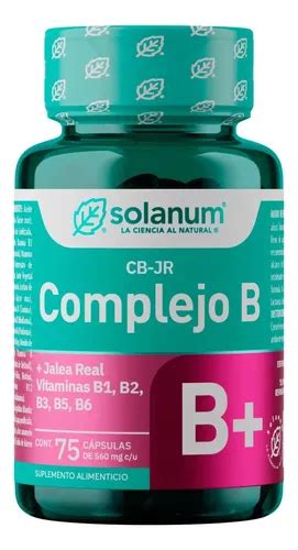 Solanum Complejo B Jalea Real Vitaminas B1 B2 B3 B5 B6 75cap Sabor Sin