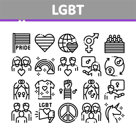 Lgbt Homosexual Gay Collection Icons Set Vector 17537551 Vector Art At Vecteezy