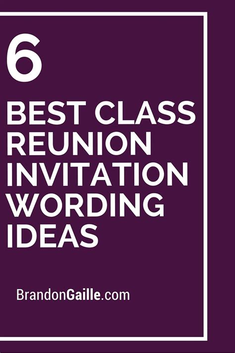 6 Best Class Reunion Invitation Wording Ideas | Reunion invitations ...