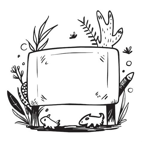 Um Desenho Em Preto E Branco De Uma Tv Uma Cena De Desenho Animado