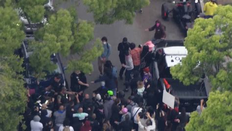 Fights Break Out Outside School District Meeting As Protesters Battle