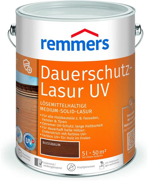 Remmers Dauerschutz Lasur Uv Nussbaum Liter Holz Uv Schutz F R