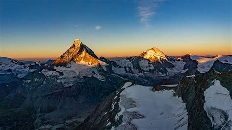 Paisaje Naturaleza Puesta De Sol Monta As Nieve Alpes Matterhorn