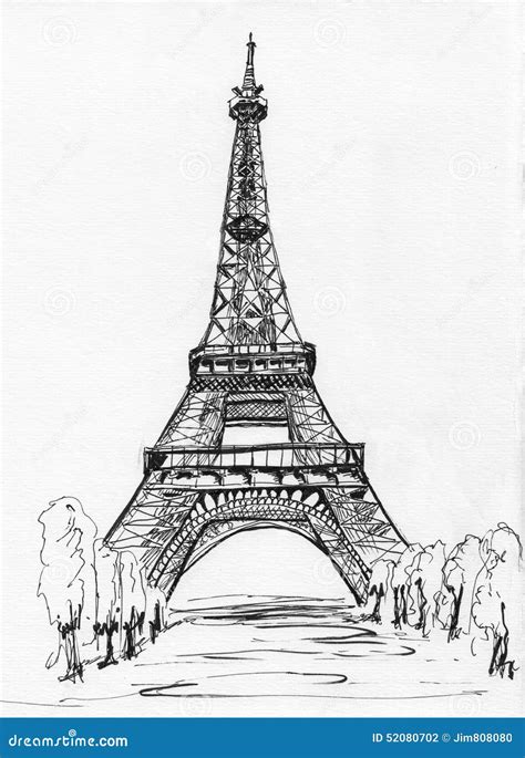 Paris Eiffel Tower Sketch Stock Illustration Illustration Of France