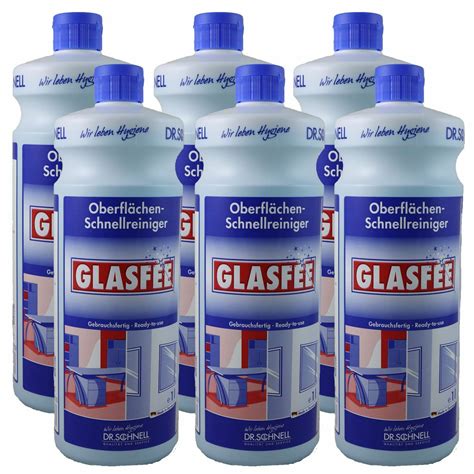 Dr Schnell Glasfee 6 x 1 Liter Glas und Oberflächenreiniger Set NEU