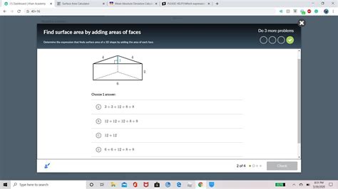 Which Expression Can Be Used To Find The Surface Area Of The Following