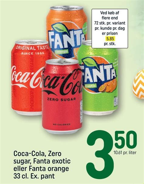 Coca Cola Zero Sugar Fanta Exotic Eller Fanta Orange Cl Ex Pant