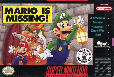 Mario Is Missing 1992 SNES Box Cover Art MobyGames