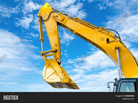 Yellow Backhoe Image And Photo Free Trial Bigstock