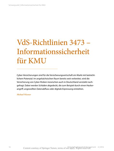 Vds Richtlinien Informationssicherheit F R Kmu